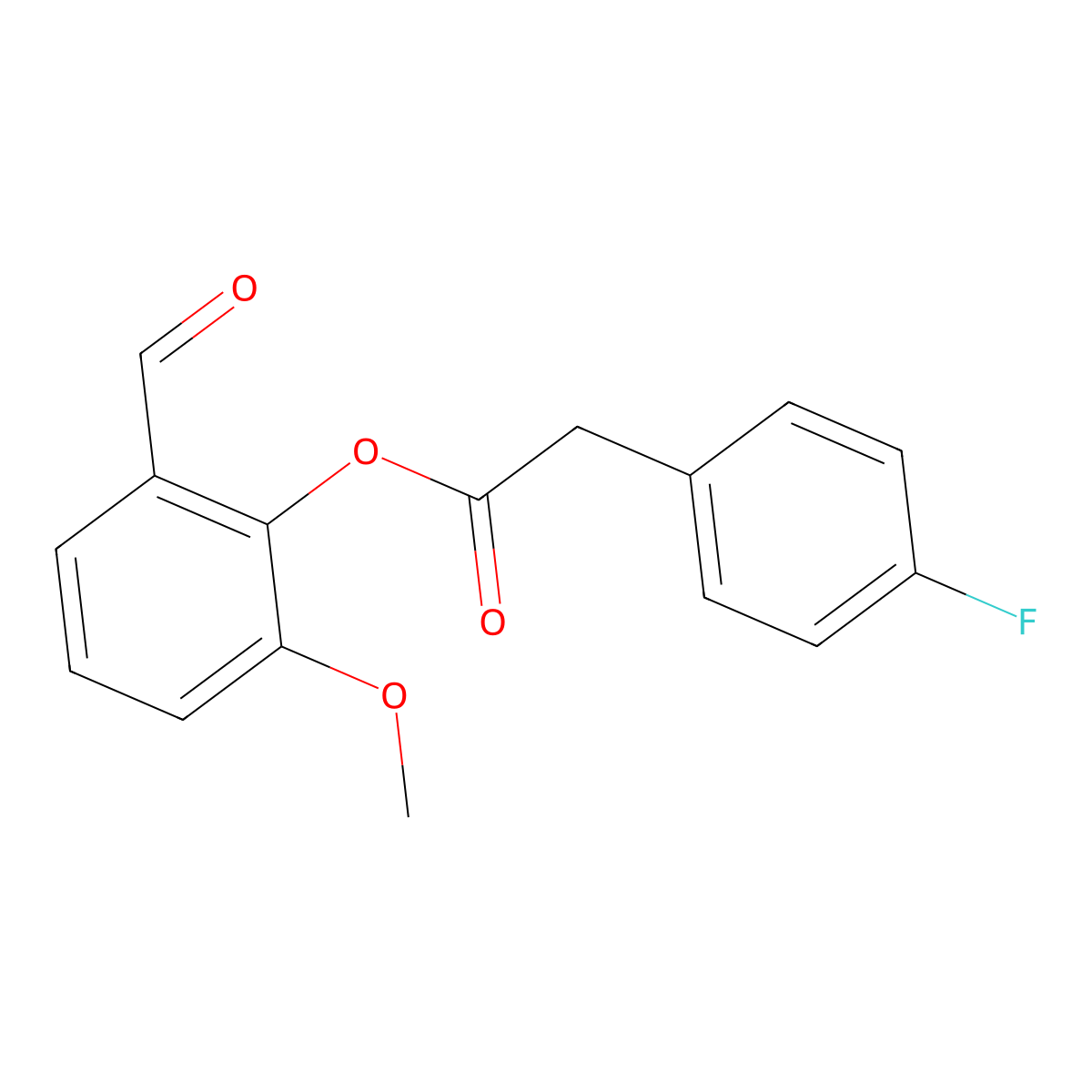 2-Formyl-6-methoxyphenyl (4-fluorophenyl)acetate molecular structure, CAS 496769-20-1