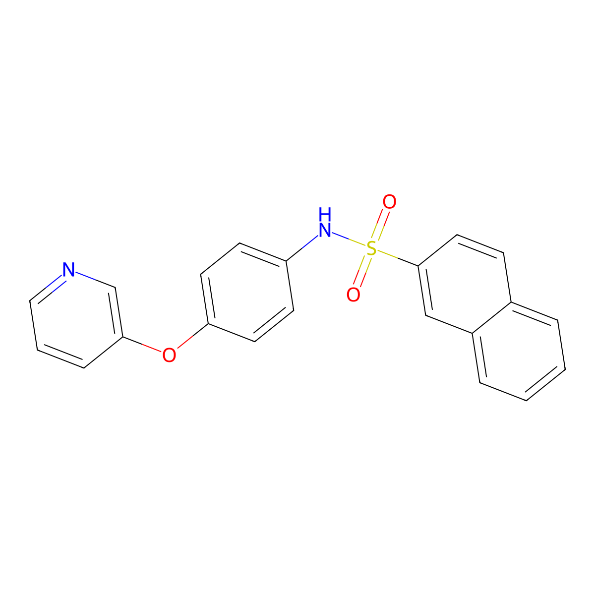 N-(4-pyridin-3-yloxyphenyl)naphthalene-2-sulfonamide molecular structure, CAS 496769-30-3