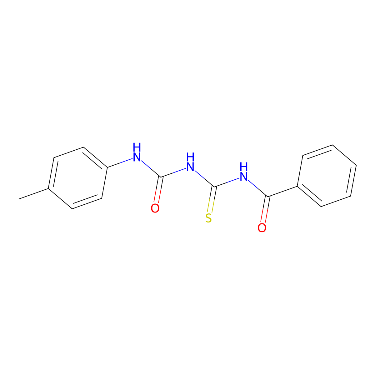 N-benzoyl-N'-(4-methylphenyl)dicarbonimidothioic diamide molecular structure, CAS 496769-50-7