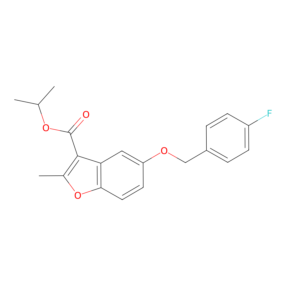 Propan-2-yl 5-[(4-fluorophenyl)methoxy]-2-methyl-1-benzofuran-3-carboxylate molecular structure, CAS 496771-33-6