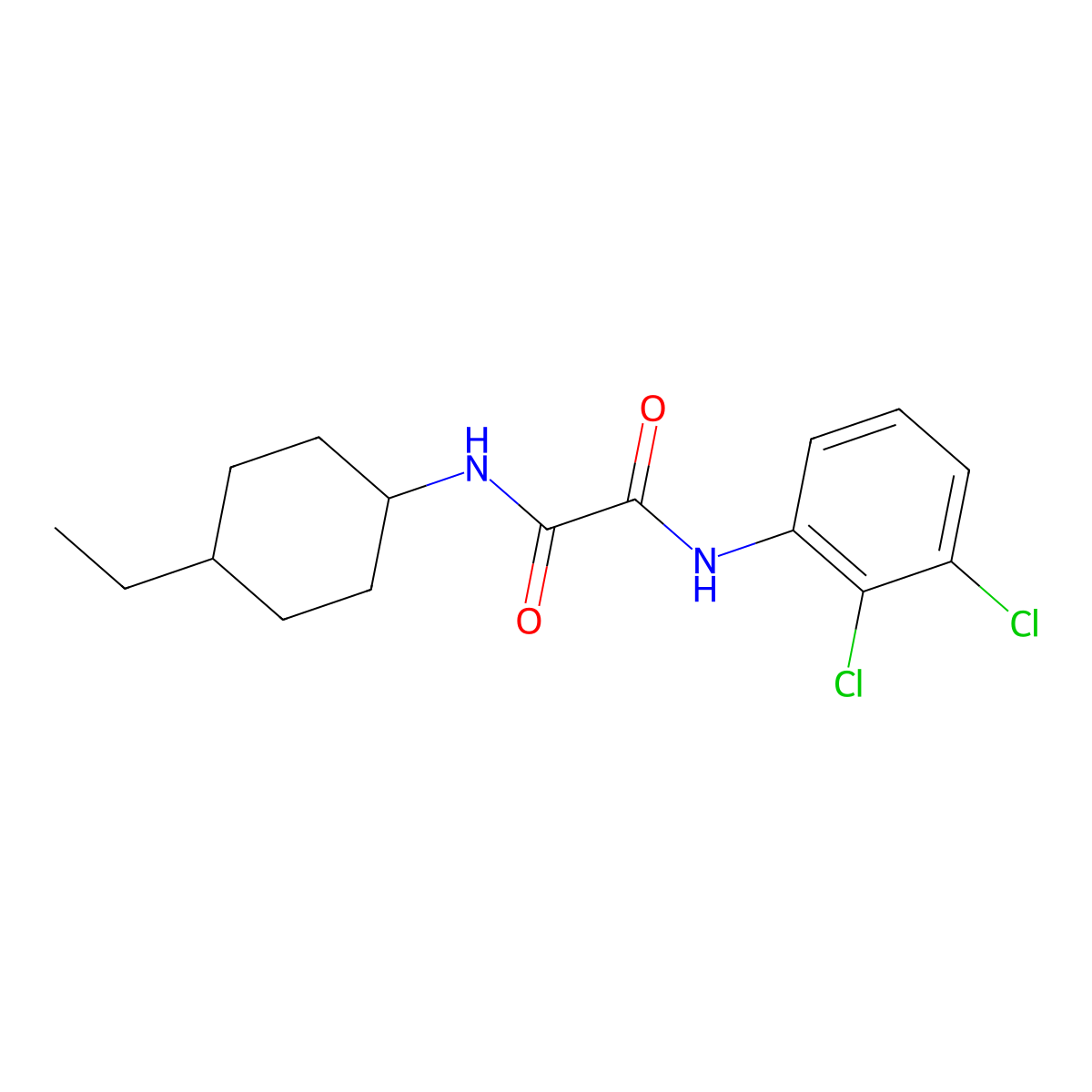 N'-(2,3-dichlorophenyl)-N-(4-ethylcyclohexyl)oxamide molecular structure, CAS 496771-53-0