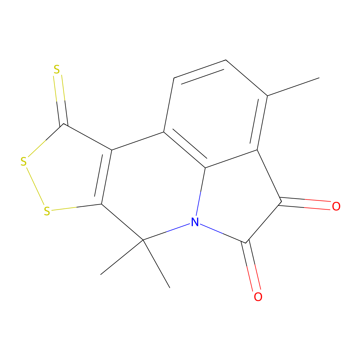 3,7,7-Trimethyl-10-thioxo-7,10-dihydro[1,2]dithiolo[3,4-c]pyrrolo[3,2,1-ij]quinoline-4,5-dione molecular structure, CAS 496771-83-6