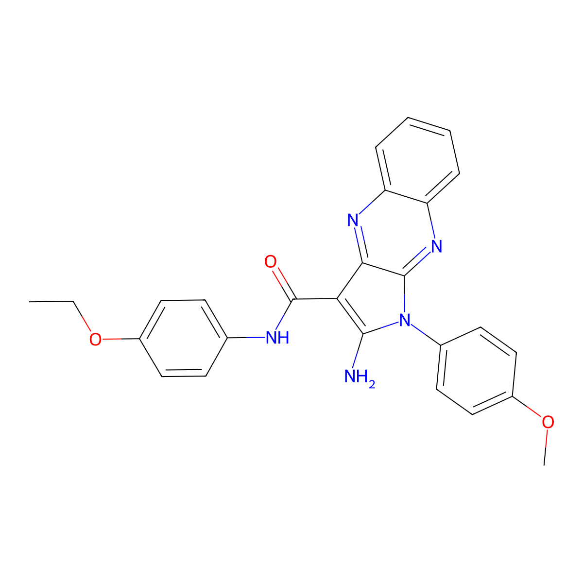2-amino-N-(4-ethoxyphenyl)-1-(4-methoxyphenyl)-1H-pyrrolo[2,3-b]quinoxaline-3-carboxamide molecular structure, CAS 496772-11-3