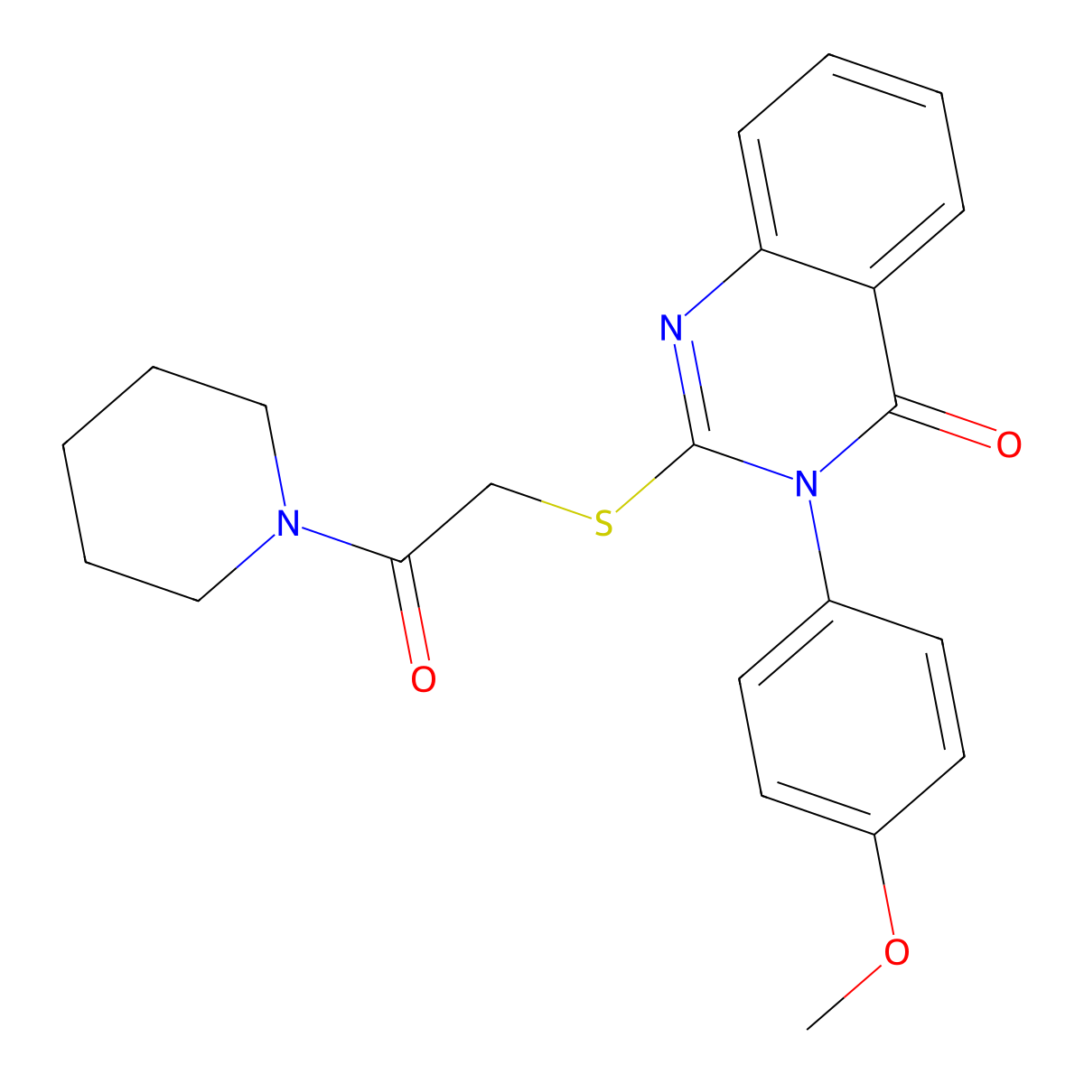 3-(4-Methoxyphenyl)-2-(2-oxo-2-piperidin-1-ylethyl)sulfanylquinazolin-4-one molecular structure, CAS 496772-35-1