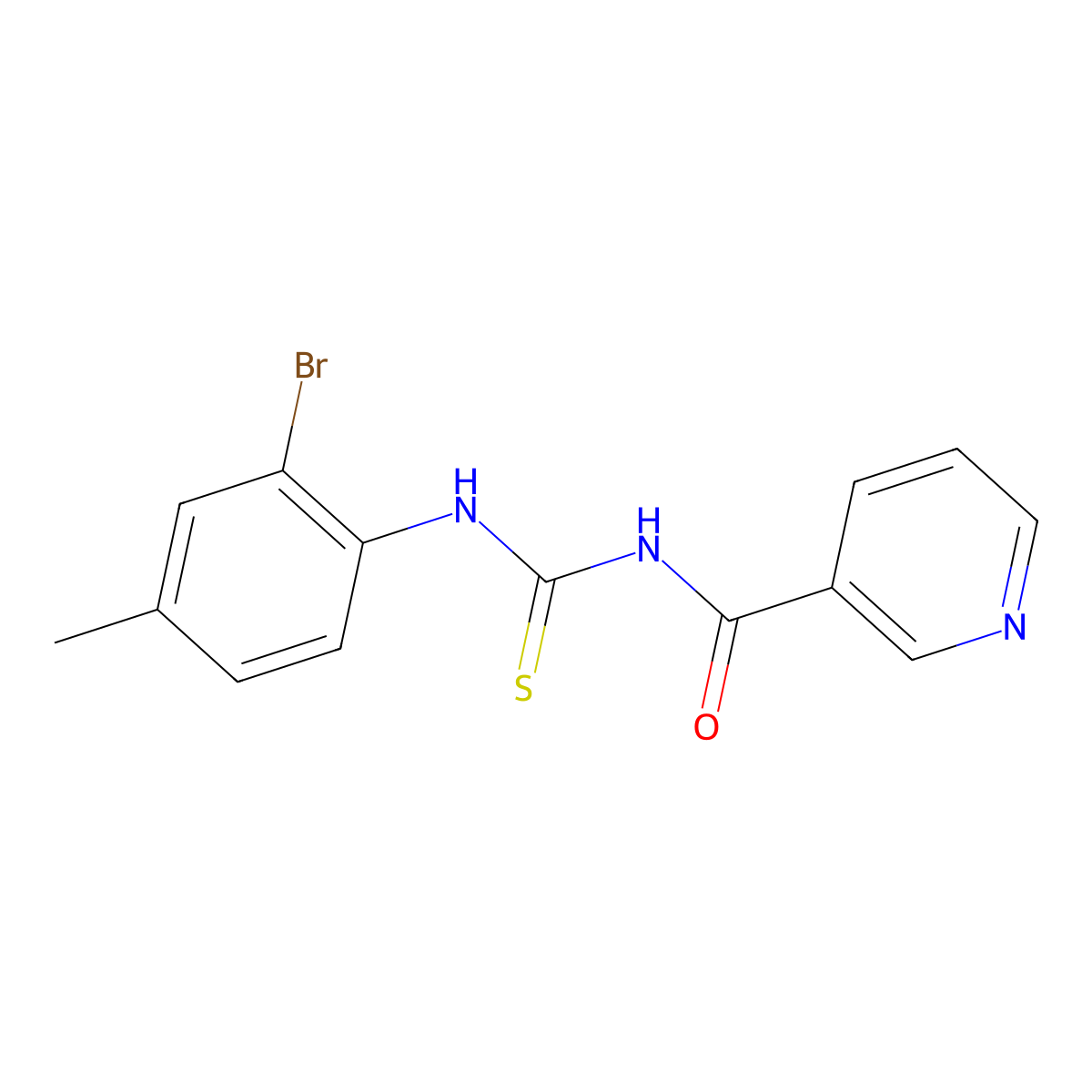 N-[(2-bromo-4-methylphenyl)carbamothioyl]pyridine-3-carboxamide molecular structure, CAS 496772-49-7