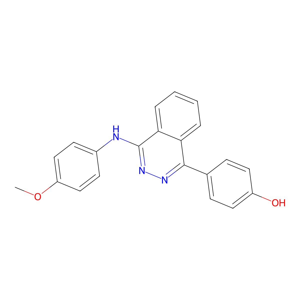 4-(4-((4-Methoxyphenyl)amino)phthalazin-1-yl)phenol molecular structure, CAS 496773-16-1
