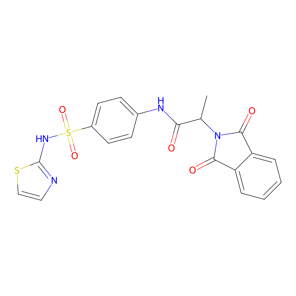 2-(1,3-dioxo-1,3-dihydro-2H-isoindol-2-yl)-N-[4-(1,3-thiazol-2-ylsulfamoyl)phenyl]propanamide molecular structure, CAS 496773-49-0