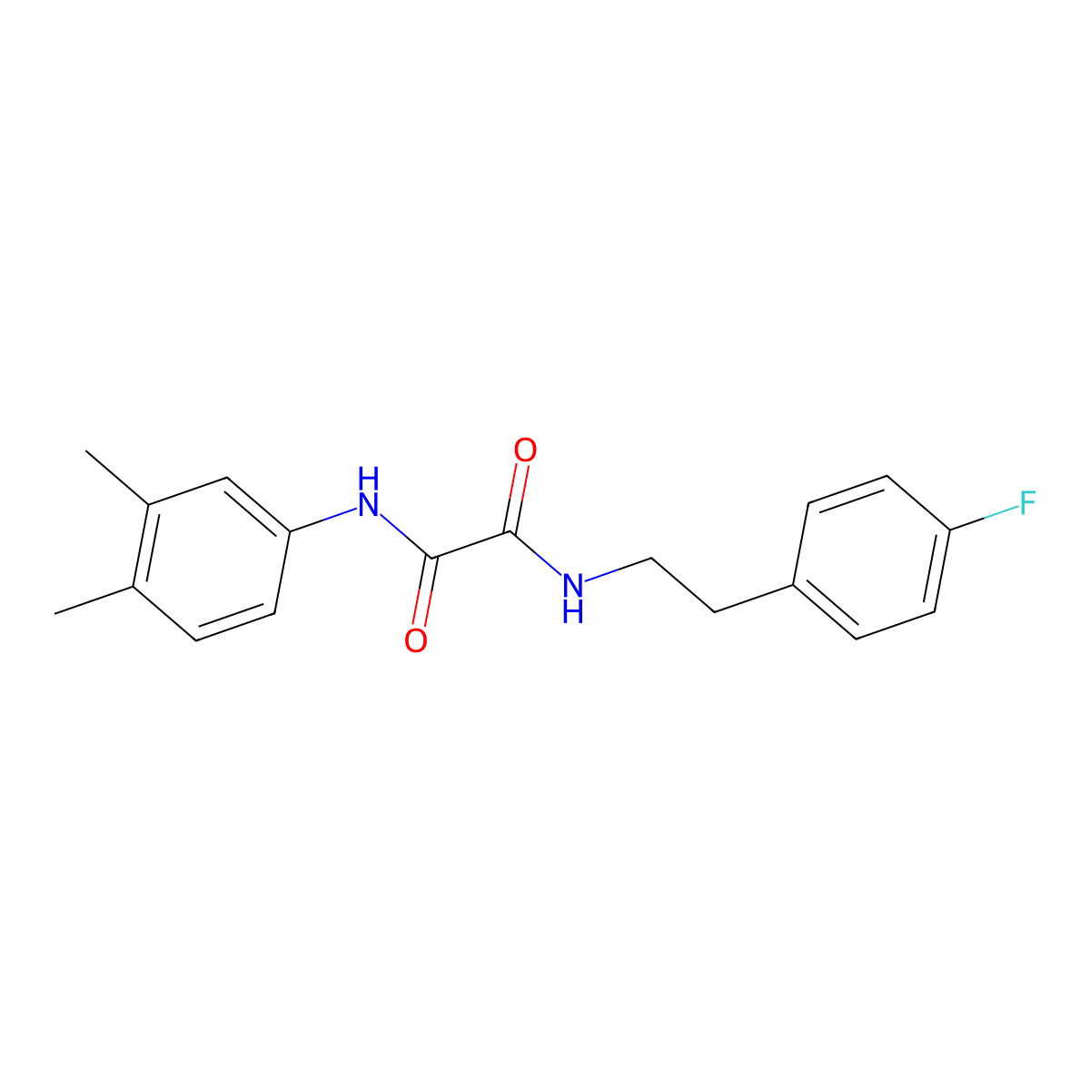 N'-(3,4-dimethylphenyl)-N-[2-(4-fluorophenyl)ethyl]oxamide molecular structure, CAS 496773-64-9