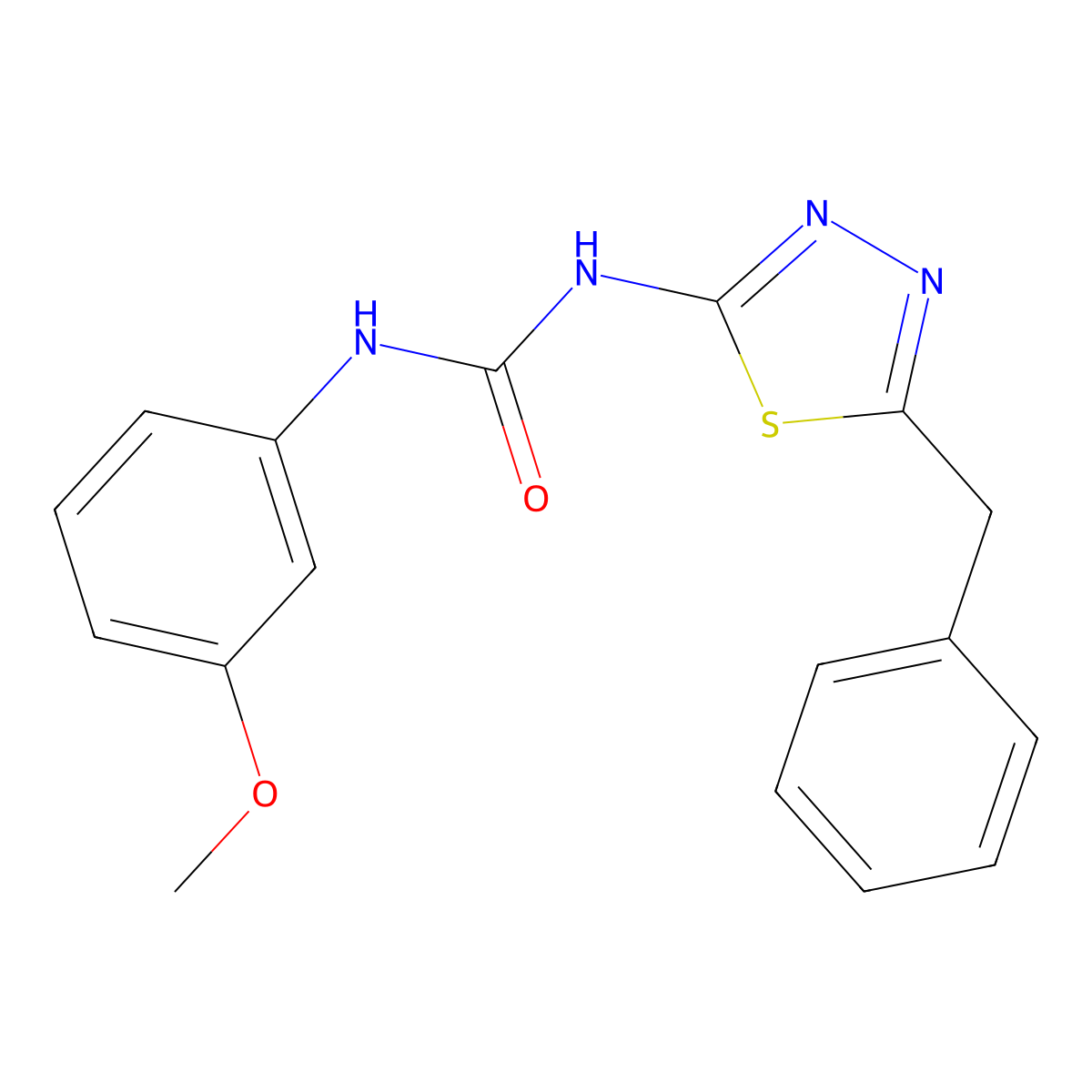 1-(5-Benzyl-1,3,4-thiadiazol-2-yl)-3-(3-methoxyphenyl)urea molecular structure, CAS 496773-76-3