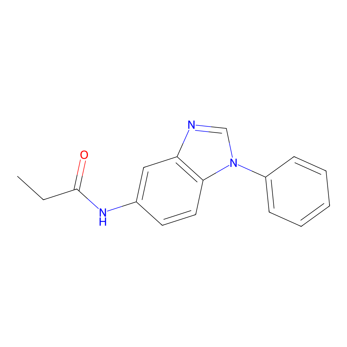 N-(1-phenyl-1H-benzimidazol-5-yl)propanamide molecular structure, CAS 496774-43-7