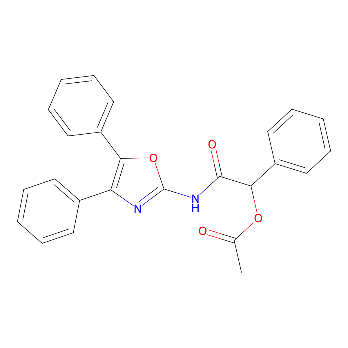 2-[(4,5-Diphenyl-1,3-oxazol-2-yl)amino]-2-oxo-1-phenylethyl acetate molecular structure, CAS 496774-49-3