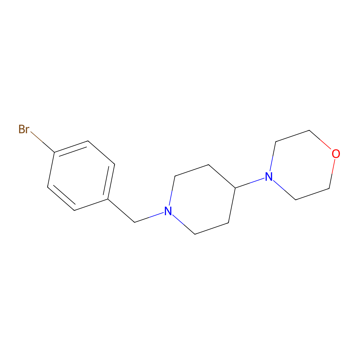 4-(1-(4-Bromobenzyl)piperidin-4-yl)morpholine molecular structure, CAS 496775-18-9