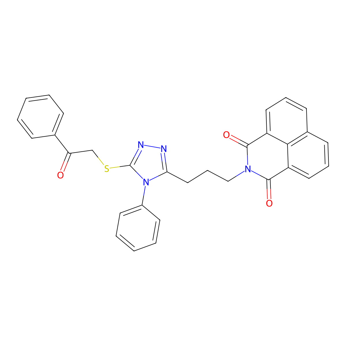 2-[3-(5-Phenacylsulfanyl-4-phenyl-1,2,4-triazol-3-yl)propyl]benzo[de]isoquinoline-1,3-dione molecular structure, CAS 496775-89-4