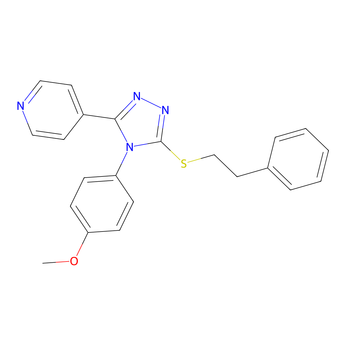 4-{4-(4-methoxyphenyl)-5-[(2-phenylethyl)sulfanyl]-4H-1,2,4-triazol-3-yl}pyridine molecular structure, CAS 496775-99-6