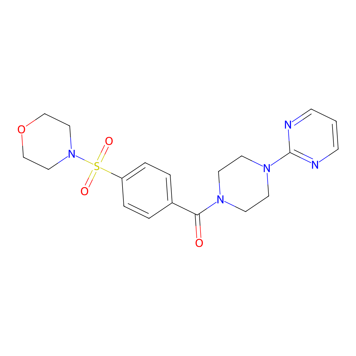 4-(Morpholin-4-ylsulfonyl)phenyl 4-pyrimidin-2-ylpiperazinyl ketone molecular structure, CAS 496776-16-0