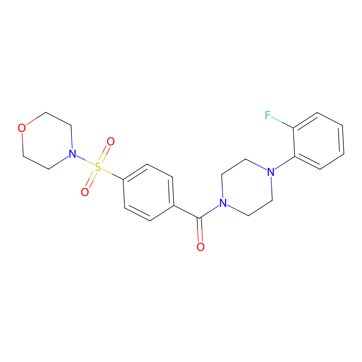 4-[(4-{[4-(2-Fluorophenyl)-1-piperazinyl]carbonyl}phenyl)sulfonyl]morpholine molecular structure, CAS 496776-43-3