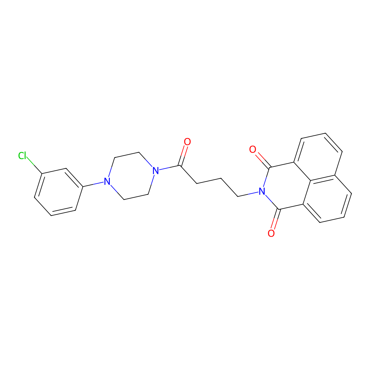 2-[4-[4-(3-Chlorophenyl)piperazin-1-yl]-4-oxobutyl]benzo[de]isoquinoline-1,3-dione molecular structure, CAS 496776-58-0