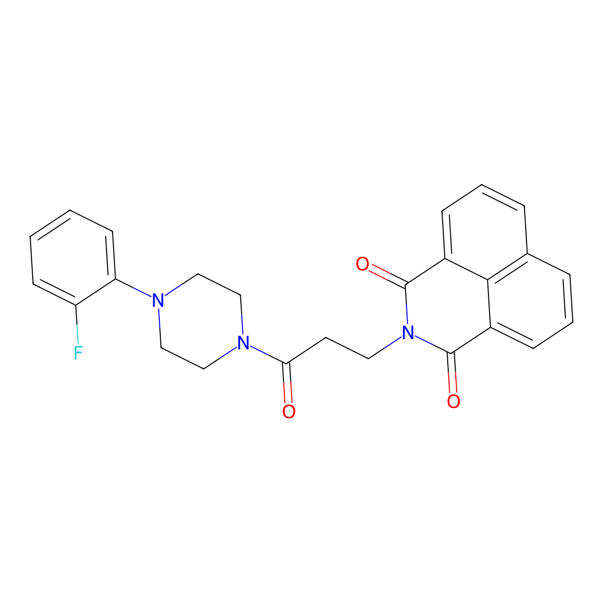 2-[3-[4-(2-Fluorophenyl)piperazin-1-yl]-3-oxopropyl]benzo[de]isoquinoline-1,3-dione molecular structure, CAS 496776-95-5