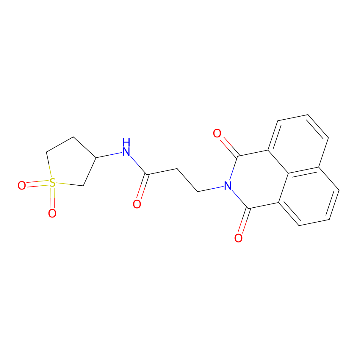 N-(1,1-dioxidotetrahydrothiophen-3-yl)-3-(1,3-dioxo-1H-benzo[de]isoquinolin-2(3H)-yl)propanamide molecular structure, CAS 496776-97-7