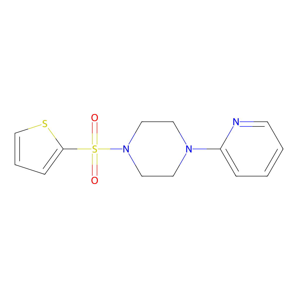 1-Pyridin-2-yl-4-thiophen-2-ylsulfonylpiperazine molecular structure, CAS 496777-29-8