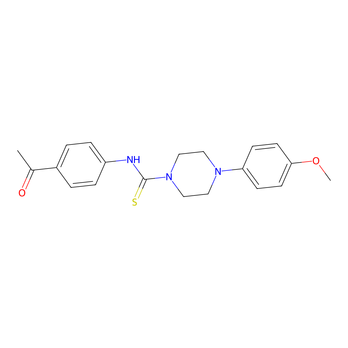 N-(4-acetylphenyl)-4-(4-methoxyphenyl)piperazine-1-carbothioamide molecular structure, CAS 496777-40-3