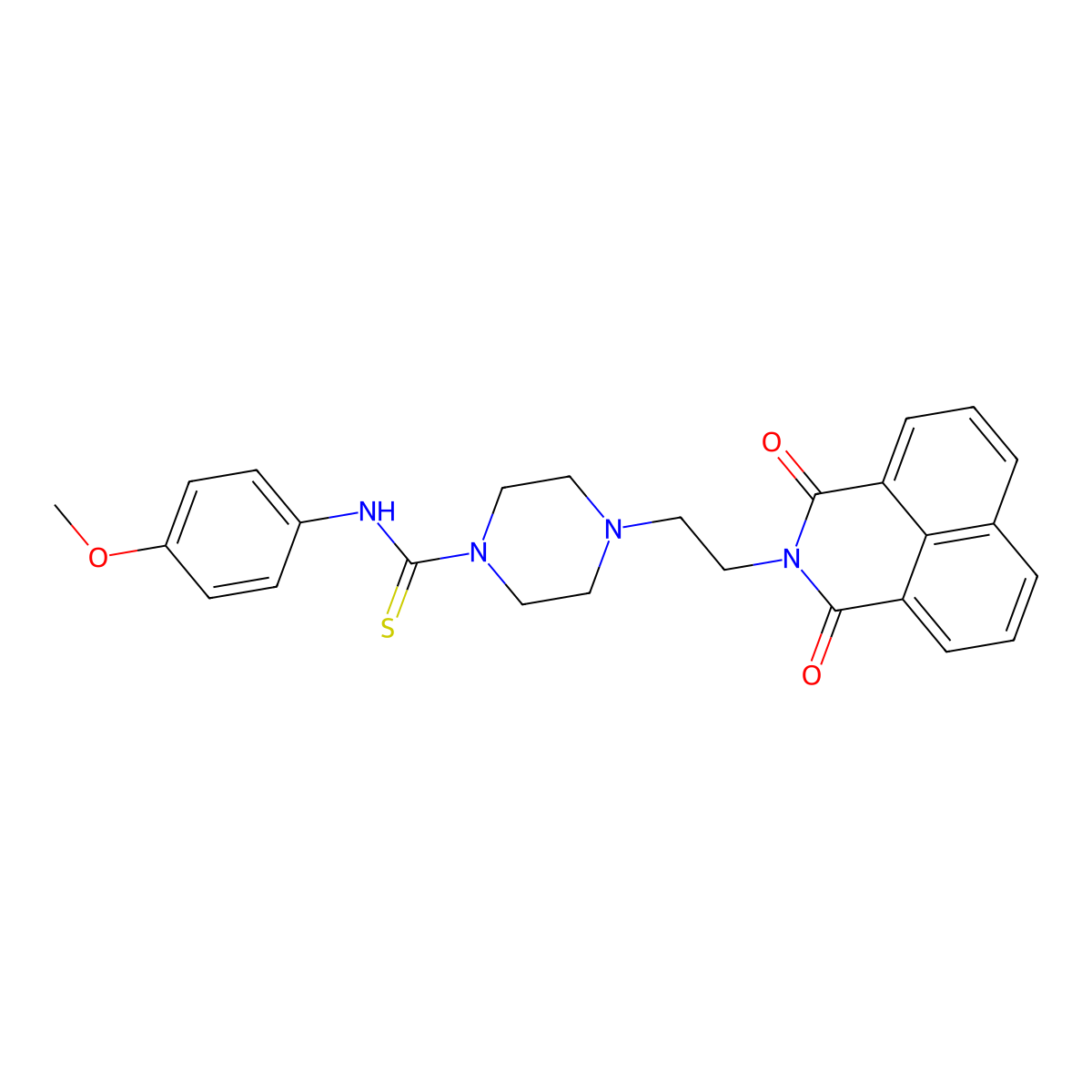 4-(2-(1,3-dioxo-1H-benzo[de]isoquinolin-2(3H)-yl)ethyl)-N-(4-methoxyphenyl)piperazine-1-carbothioamide molecular structure, CAS 496777-50-5