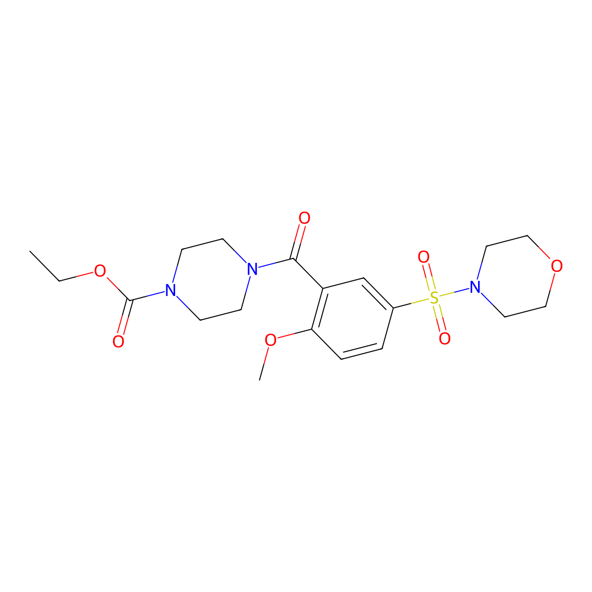 Ethyl 4-(2-methoxy-5-(morpholinosulfonyl)benzoyl)piperazine-1-carboxylate molecular structure, CAS 496777-74-3