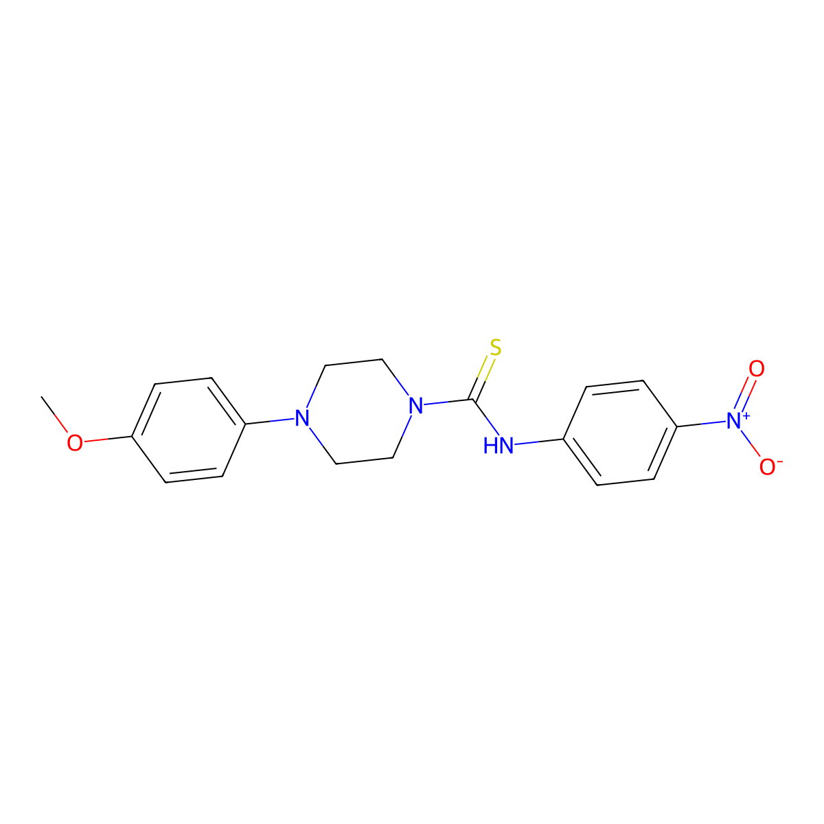 4-(4-methoxyphenyl)-N-(4-nitrophenyl)piperazine-1-carbothioamide molecular structure, CAS 496777-84-5