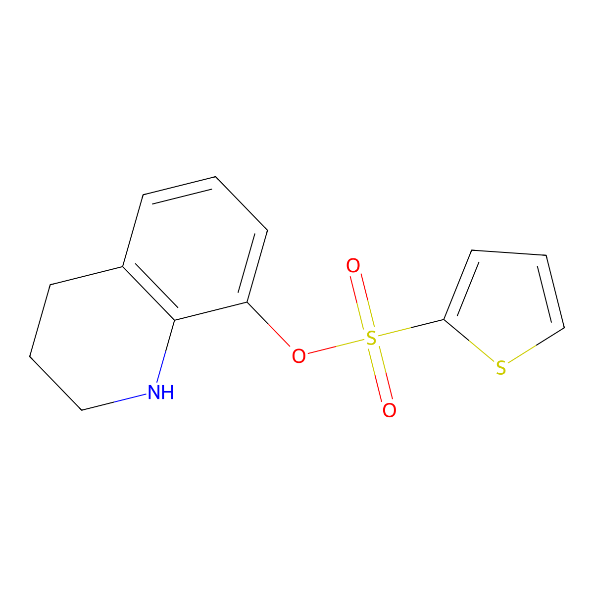 1,2,3,4-Tetrahydroquinolin-8-yl thiophene-2-sulfonate molecular structure, CAS 496777-94-7