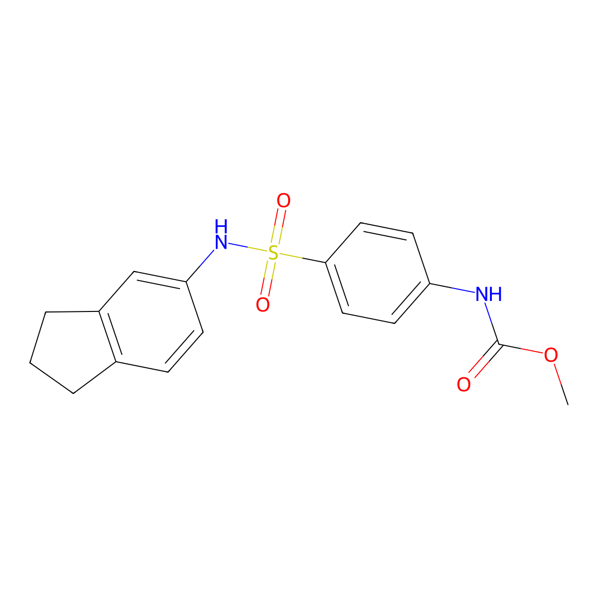 methyl N-{4-[(2,3-dihydro-1H-inden-5-yl)sulfamoyl]phenyl}carbamate molecular structure, CAS 496777-97-0