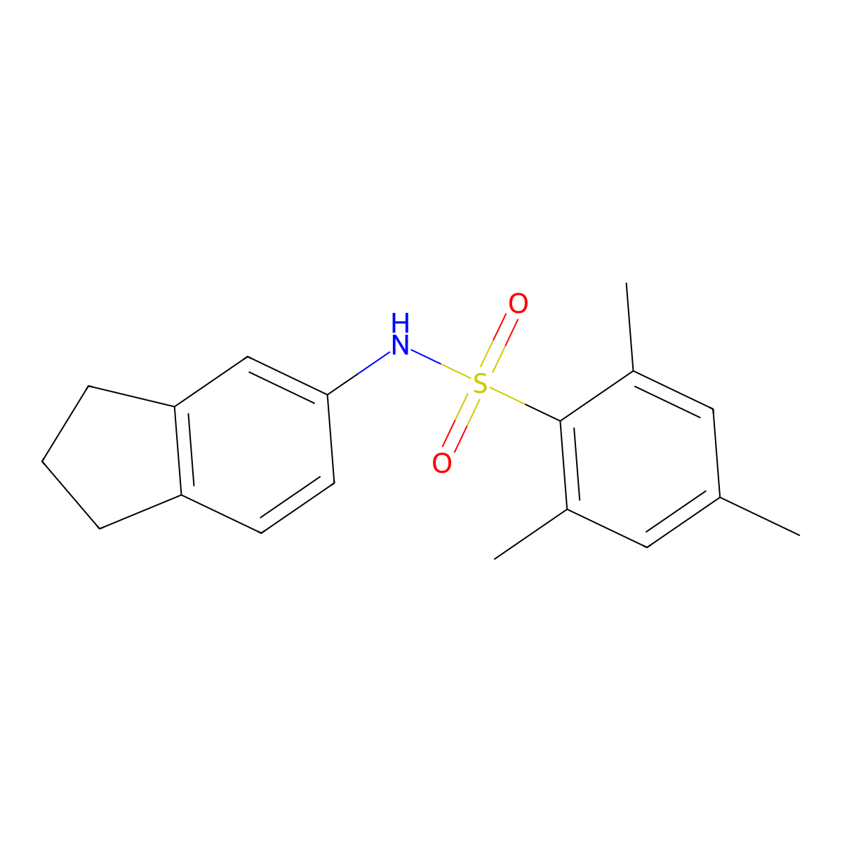 Indan-5-yl[(2,4,6-trimethylphenyl)sulfonyl]amine molecular structure, CAS 496778-01-9
