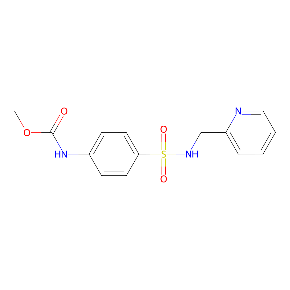 methyl N-[4-(pyridin-2-ylmethylsulfamoyl)phenyl]carbamate molecular structure, CAS 496778-07-5