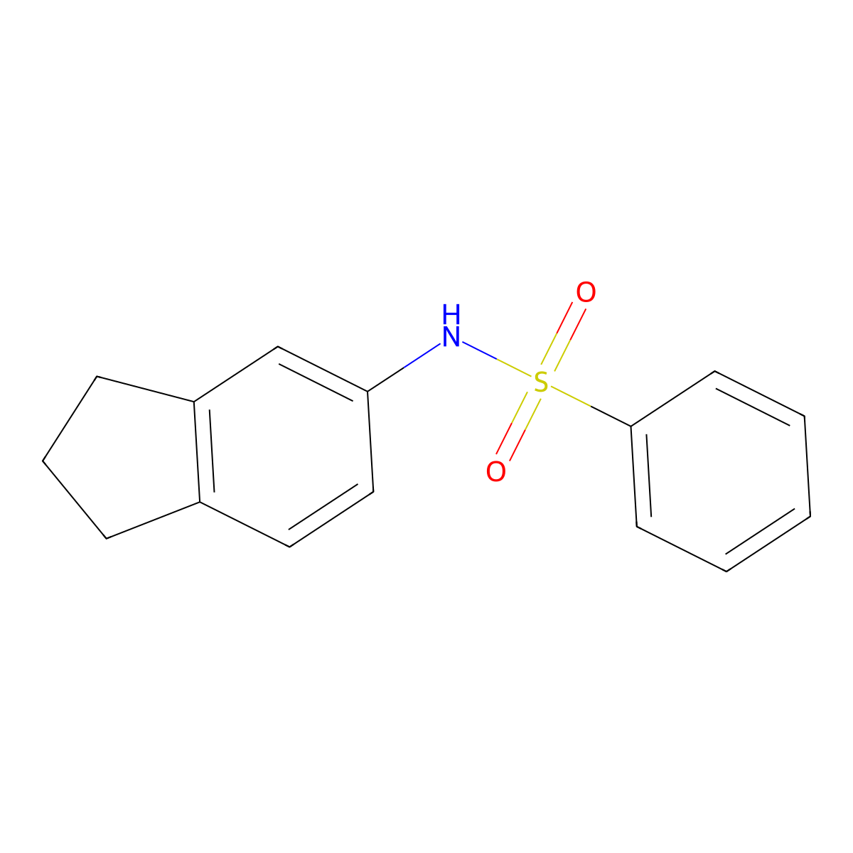 N-(2,3-dihydro-1H-inden-5-yl)benzenesulfonamide molecular structure, CAS 496778-14-4