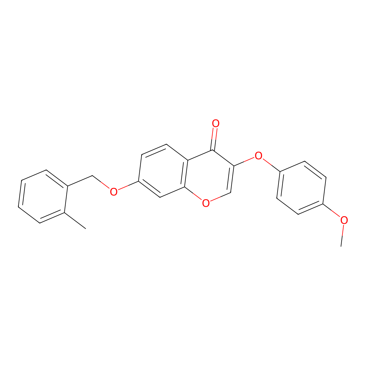 3-(4-Methoxyphenoxy)-7-[(2-methylphenyl)methoxy]chromen-4-one molecular structure, CAS 496778-70-2