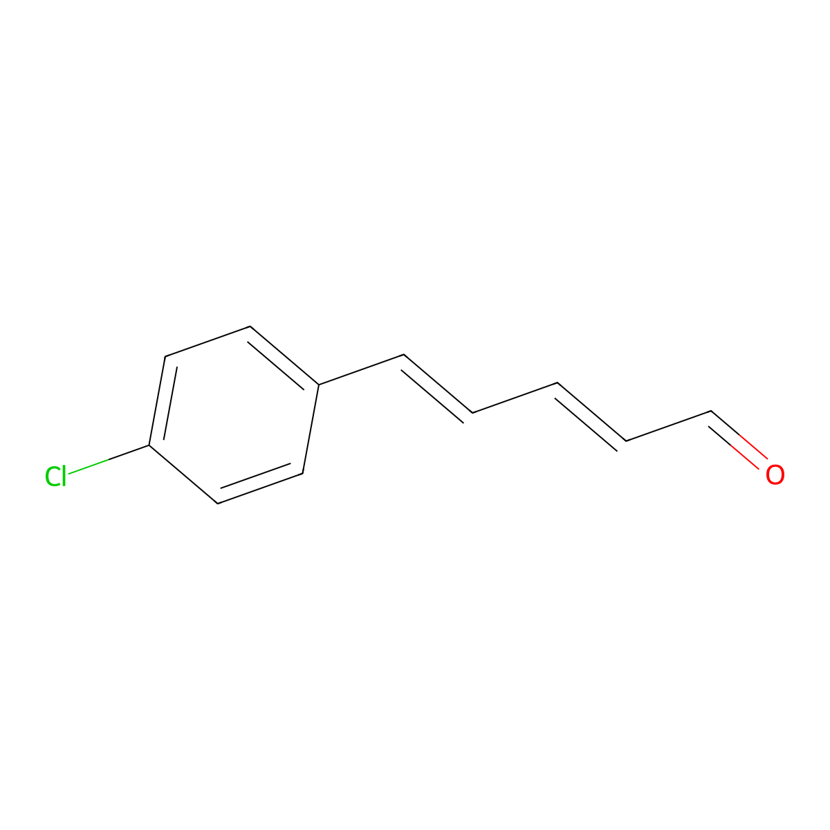 (2E,4E)-5-(4-chlorophenyl)penta-2,4-dienal molecular structure, CAS 49678-03-7