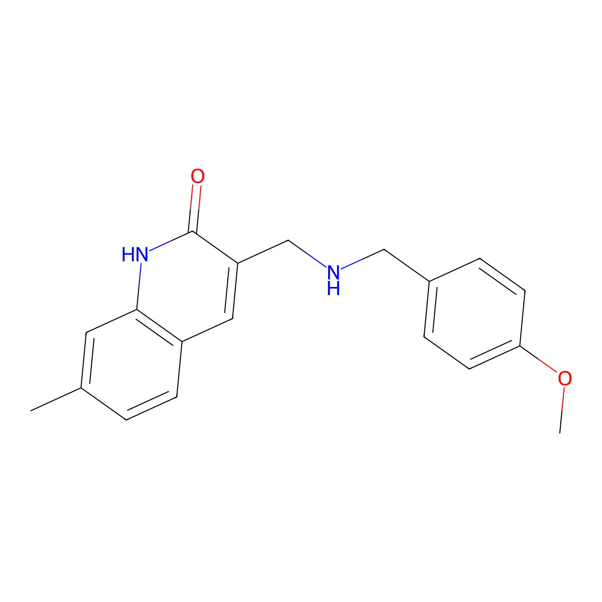 3-[(4-Methoxy-benzylamino)-methyl]-7-methyl-1H-quinolin-2-one molecular structure, CAS 496782-48-0