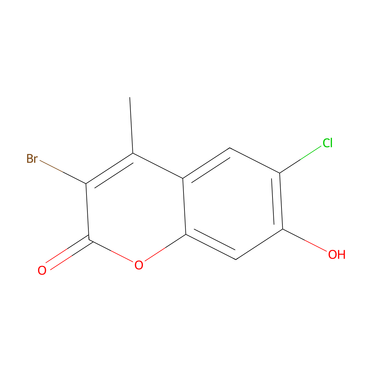 3-bromo-6-chloro-7-hydroxy-4-methyl-2H-chromen-2-one molecular structure, CAS 496784-48-6