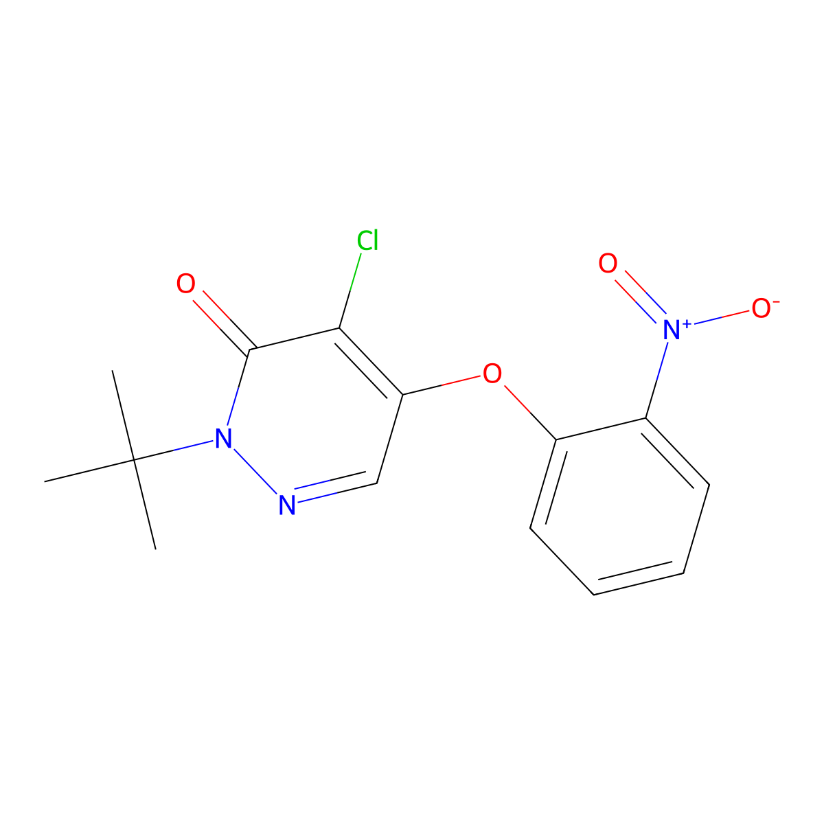 2-tert-butyl-4-chloro-5-{2-nitrophenoxy}pyridazin-3(2H)-one molecular structure, CAS 496785-19-4