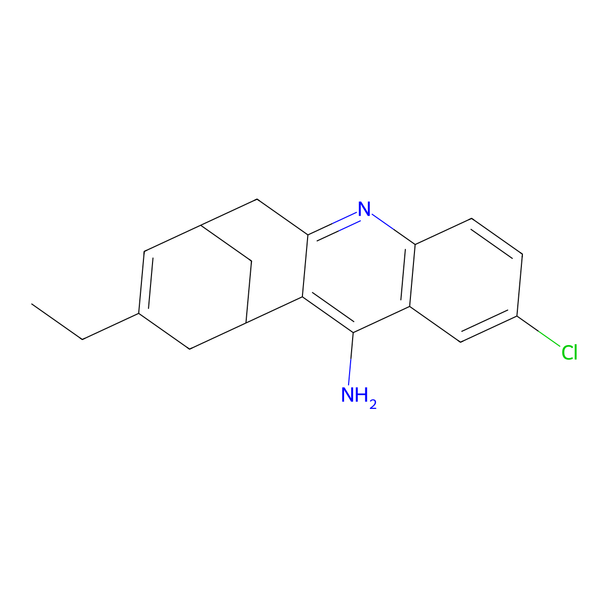 6-Chloro-15-ethyl-10-azatetracyclo[11.3.1.0~2,11~.0~4,9~]heptadeca-2(11),3,5,7,9,14-hexaen-3-ylamine molecular structure, CAS 496785-35-4