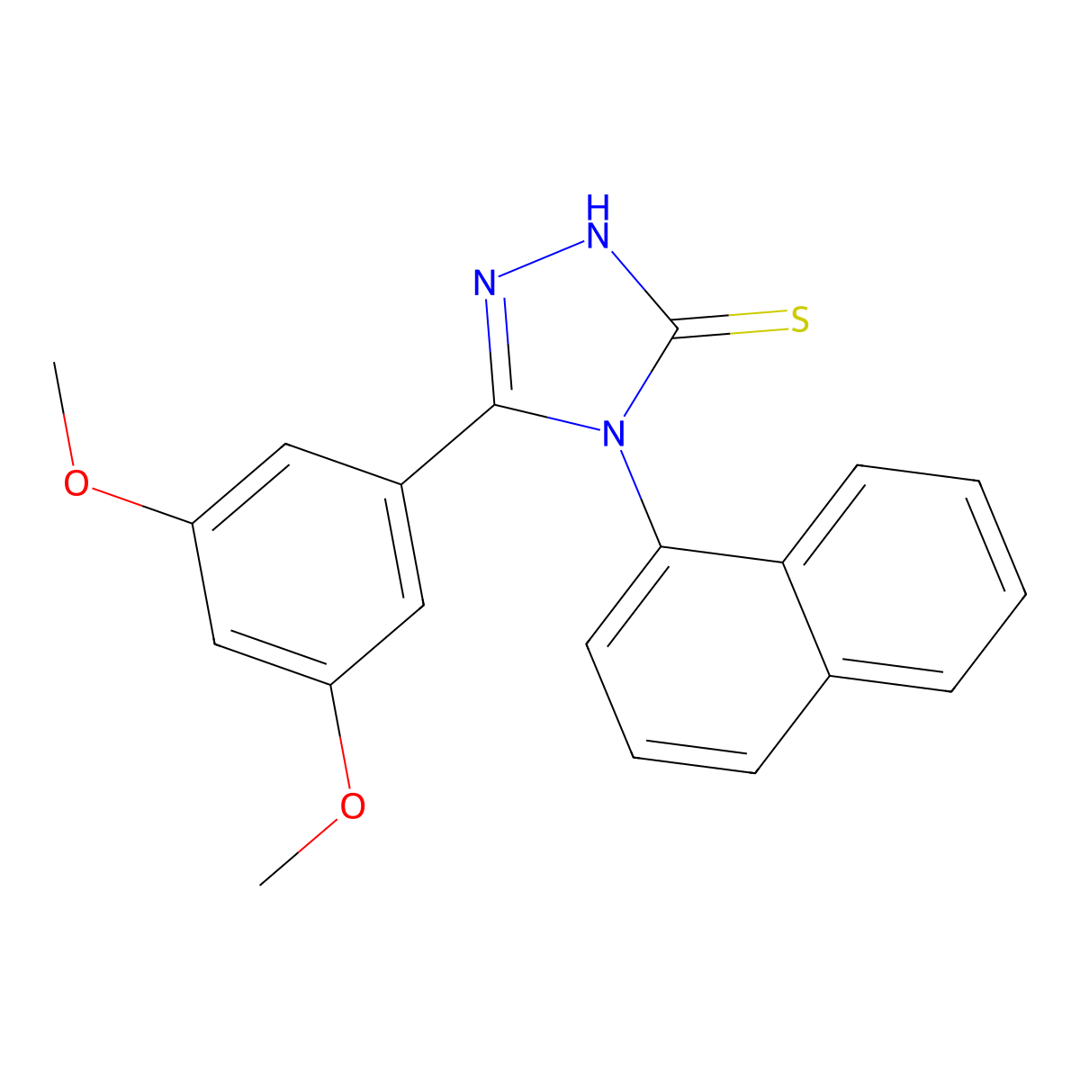 5-(3,5-dimethoxyphenyl)-4-(1-naphthyl)-4H-1,2,4-triazole-3-thiol molecular structure, CAS 496787-37-2