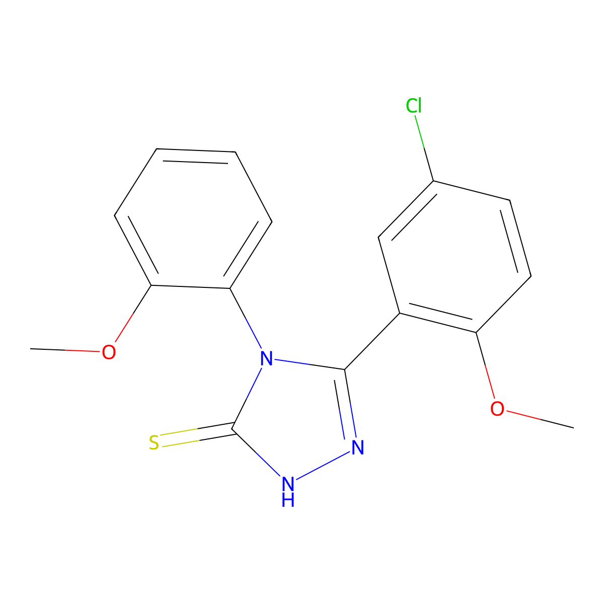 3-(5-chloro-2-methoxyphenyl)-4-(2-methoxyphenyl)-1H-1,2,4-triazole-5-thione molecular structure, CAS 496787-44-1
