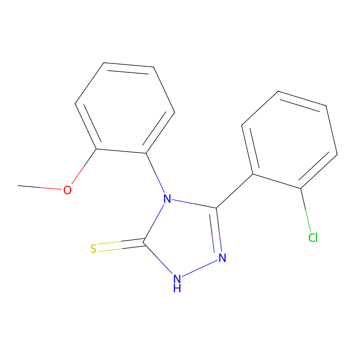 3-(2-chlorophenyl)-4-(2-methoxyphenyl)-1H-1,2,4-triazole-5-thione molecular structure, CAS 496787-46-3