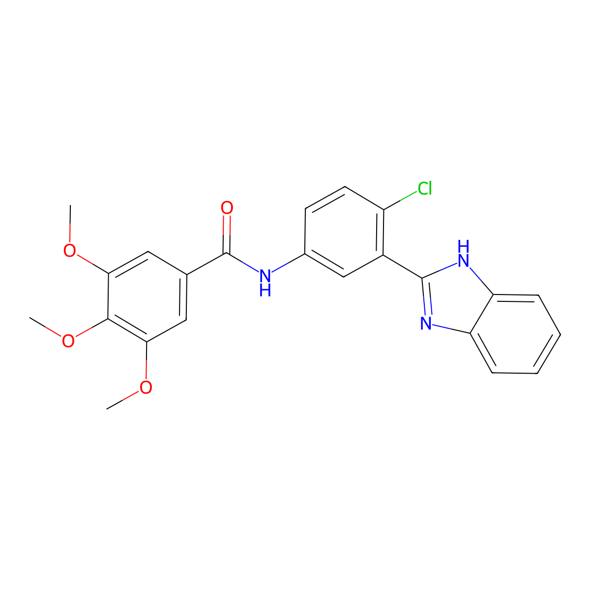 N-[3-(1H-benzimidazol-2-yl)-4-chlorophenyl]-3,4,5-trimethoxybenzamide molecular structure, CAS 496793-78-3