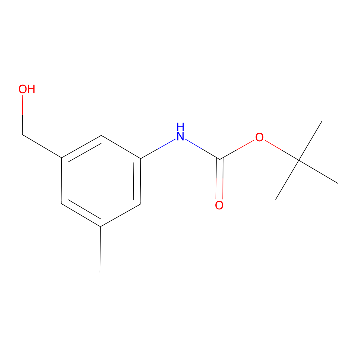 tert-butyl N-[3-(hydroxymethyl)-5-methylphenyl]carbamate molecular structure, CAS 496795-19-8