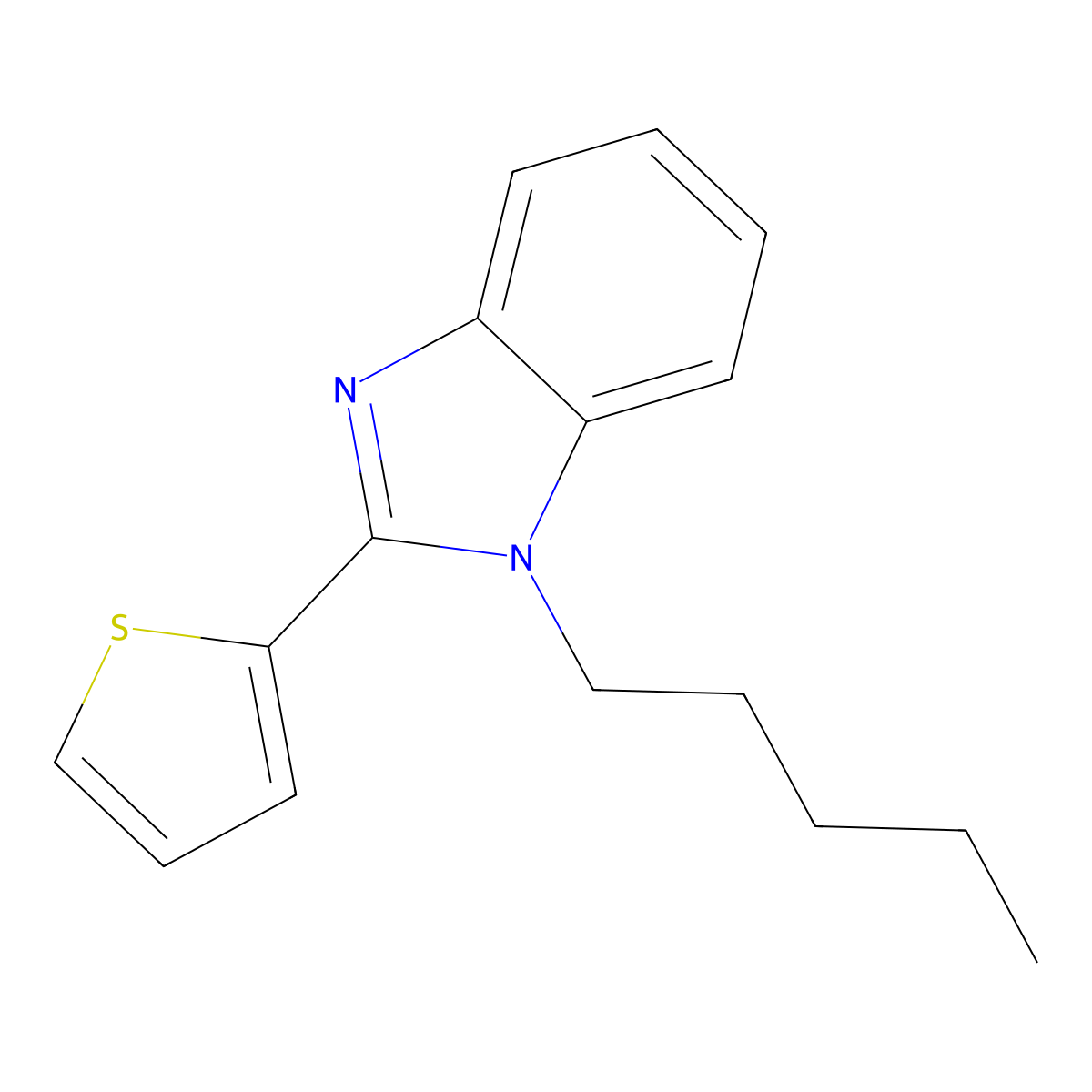 1-pentyl-2-(thiophen-2-yl)-1H-benzo[d]imidazole molecular structure, CAS 496795-76-7