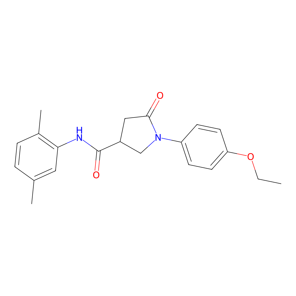 N-(2,5-dimethylphenyl)-1-(4-ethoxyphenyl)-5-oxopyrrolidine-3-carboxamide molecular structure, CAS 496796-84-0