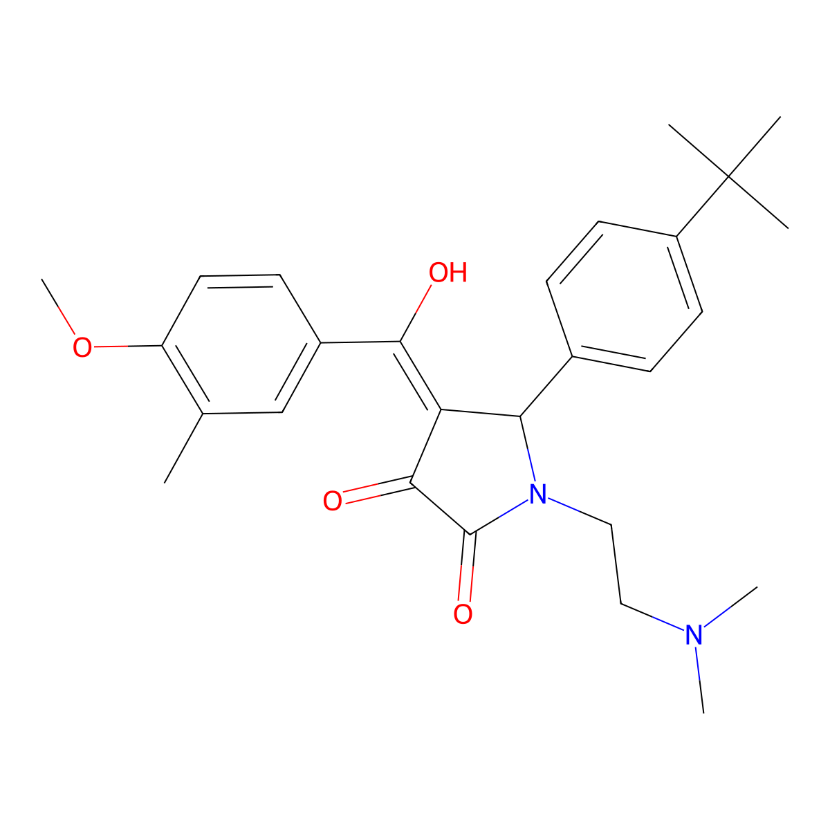 5-(4-tert-butylphenyl)-1-[2-(dimethylamino)ethyl]-3-hydroxy-4-(4-methoxy-3-methylbenzoyl)-2,5-dihydro-1H-pyrrol-2-one molecular structure, CAS 496797-01-4