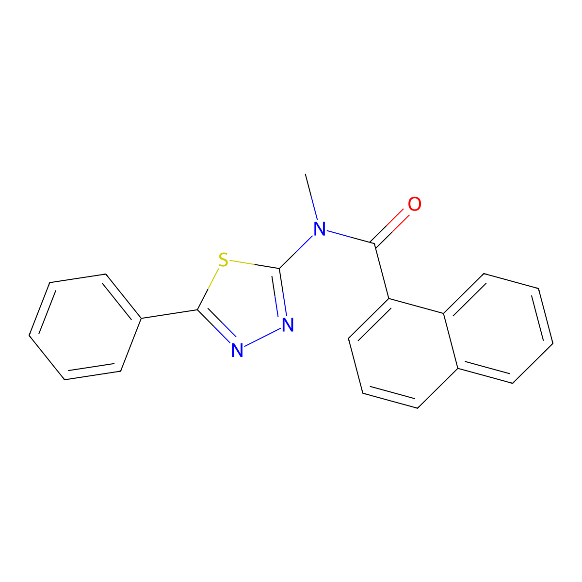 N-methyl-N-(5-phenyl-1,3,4-thiadiazol-2-yl)naphthalene-1-carboxamide molecular structure, CAS 496797-07-0
