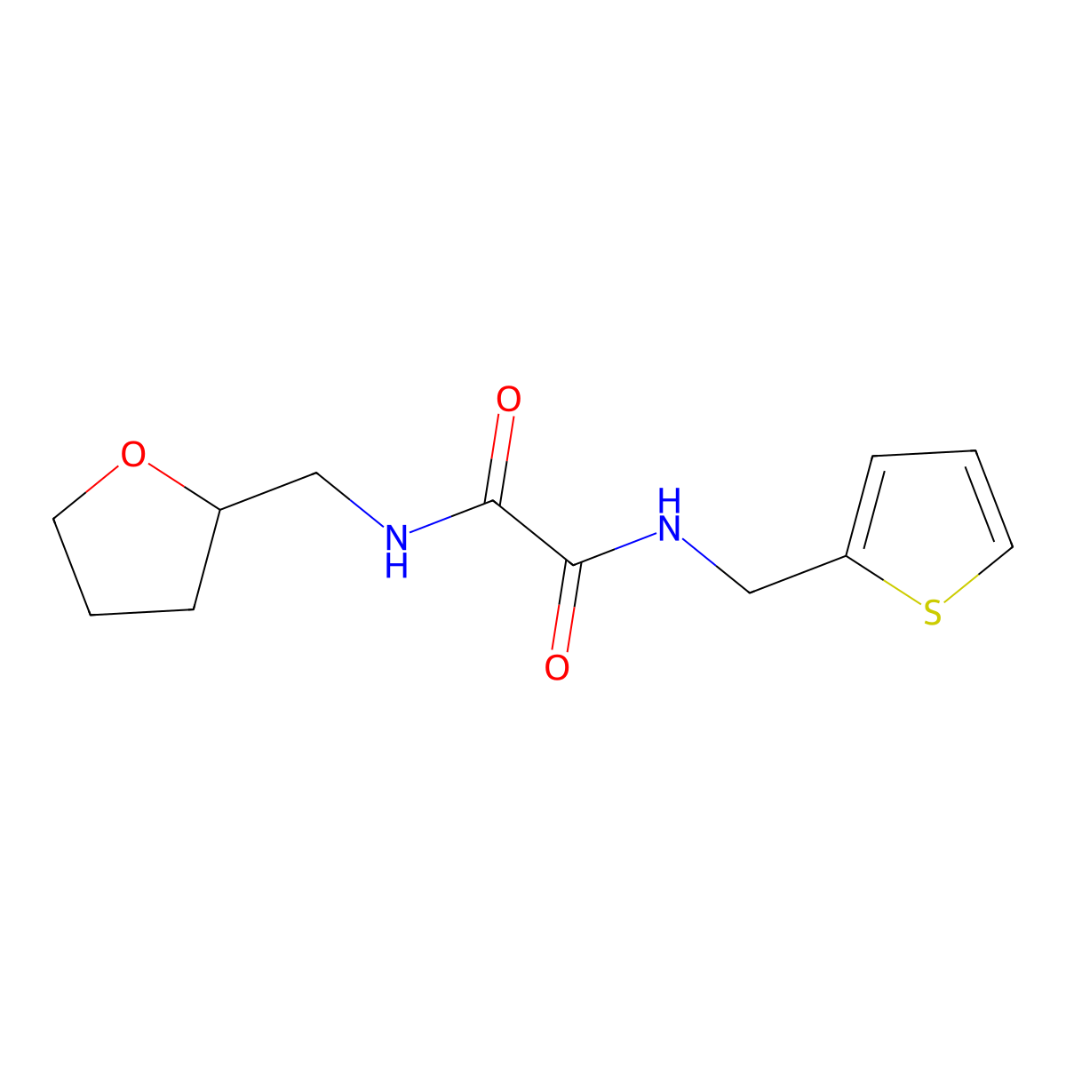 N-(oxolan-2-ylmethyl)-N'-(thiophen-2-ylmethyl)oxamide molecular structure, CAS 496797-49-0