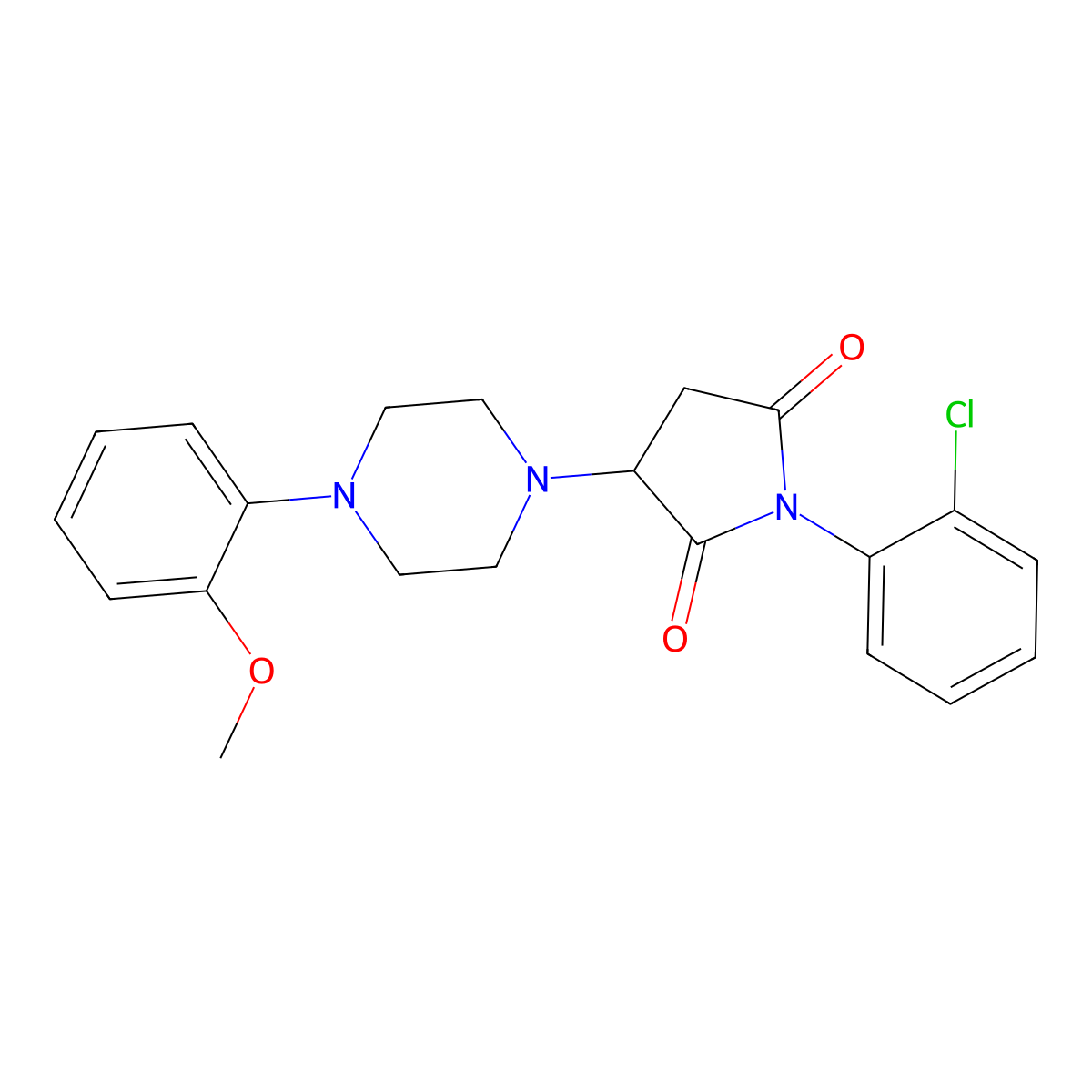 1-(2-Chlorophenyl)-3-[4-(2-methoxyphenyl)piperazin-1-yl]pyrrolidine-2,5-dione molecular structure, CAS 496797-55-8